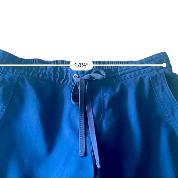 Purple Label medical pants rich blue elastic waist split ends pockets Women M - Picture 11 of 14